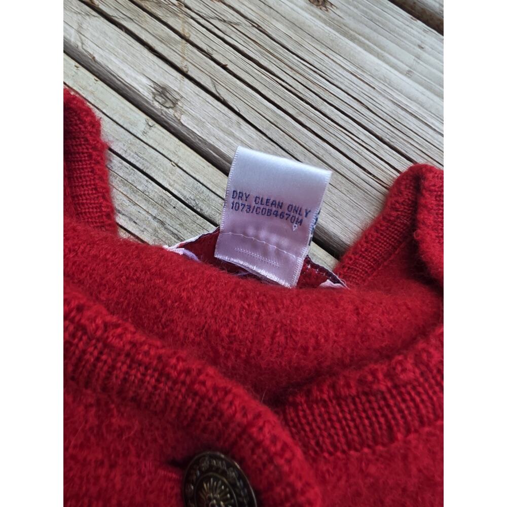 VTG Womens Red Cardigan Sweater 100% Wool Size L Grandmacore Granny Chic - Picture 3 of 7